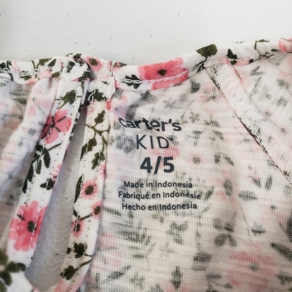 Carter's Kids Floral Layered Sleeves Top Girls 4/5 - Picture 5 of 6